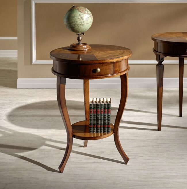 Round coffee table shaped leg